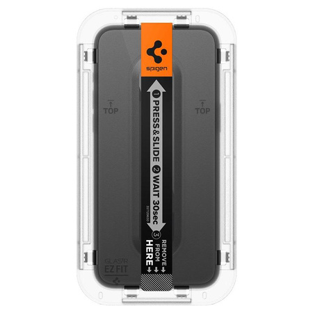 Spigen GLAS.TR EZ FIT FC - Verre trempé pour iPhone 15 (Cadre noir)