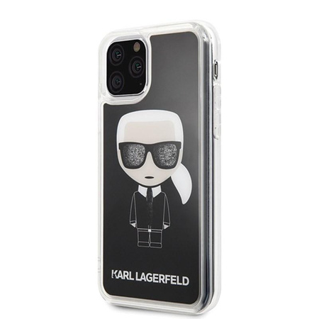 Karl Lagerfeld Iconic Glitter - pouzdro pro iPhone 11 Pro (černé)