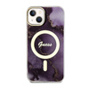 Guess Golden Marble MagSafe - iPhone 14 Case (Purple)