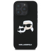 Karl Lagerfeld Silikon Doppelköpfe drucken MagSafe - iPhone 16 Pro Max Hülle (schwarz)
