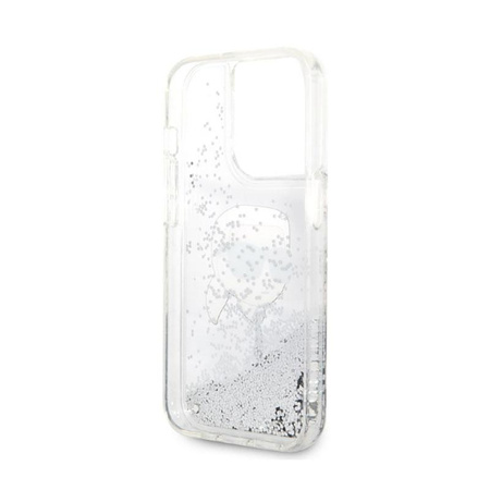 Karl Lagerfeld Liquid Glitter NFT Karl's Head - iPhone 14 Pro Max Tasche (silber)