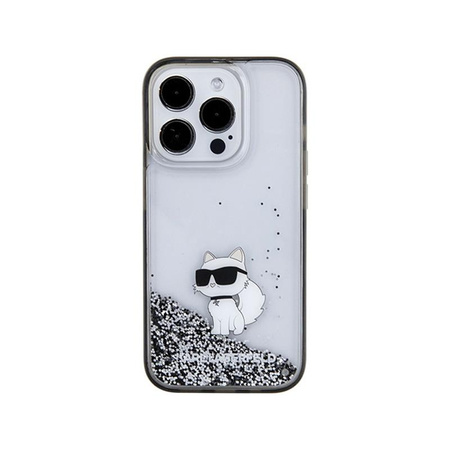 Karl Lagerfeld Liquid Glitter Choupette - iPhone 15 Pro Case (Transparent)