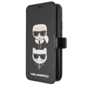 Karl Lagerfeld Booktype - pouzdro na iPhone 11 Pro Max s kapsami na karty (černé)