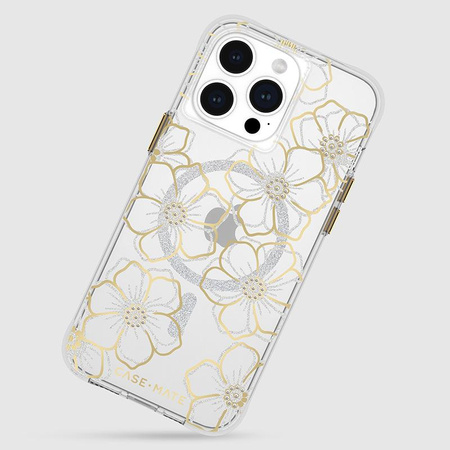 Case-Mate Floral Gems MagSafe - iPhone 15 Pro Max Case (Gold)