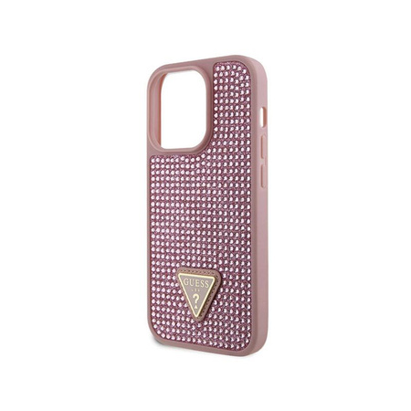 Guess Rhinestone Triangle - iPhone 14 Pro Case (pink)