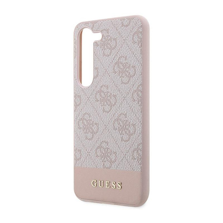 Pouzdro Guess 4G Bottom Stripe Metal Logo Collection - Samsung Galaxy S23+ (růžové)