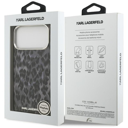 Karl Lagerfeld IML Leopard Pattern MagSafe - Case for iPhone 17 Pro Max (black)