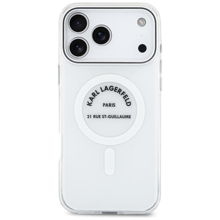 Karl Lagerfeld IML Karl RSG Logo MagSafe - Pouzdro pro iPhone 17 Pro Max (průhledné)