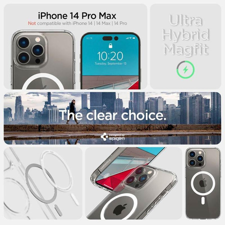 Spigen Ultra Hybrid MagSafe - Coque pour iPhone 14 Pro Max (Blanc)