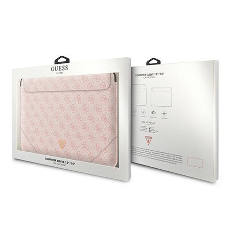 Guess 4G Uptown Triangle Logo Sleeve - pouzdro na 13" / 14" notebook (růžové)