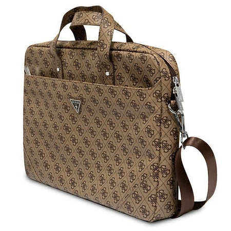 Guess Saffiano 4G Triangle Logo Computer Bag - 16" Notebook Bag (brown)