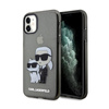 Karl Lagerfeld IML Glitter Karl & Choupette - iPhone 11 tok (fekete)