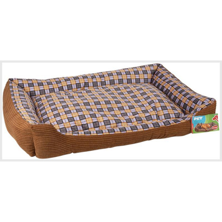 Soft couch bed for dog 90 x 70 x 20 cm roz. XL (brown)