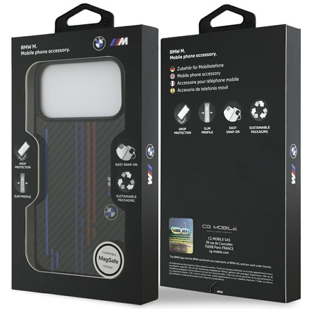 Pouzdro BMW M Kevlar Lines & Logo MagSafe pro iPhone 17 Pro Max (černé)