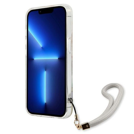 Guess Flower Cord - Tasche mit Umhängeband iPhone 13 (Lila)