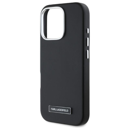Karl Lagerfeld FW Metallplatte MagSafe - iPhone 16 Pro Max Tasche (schwarz)