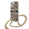 Guess Leopárd arany csíkos kereszttartó - iPhone 13 Mini tok