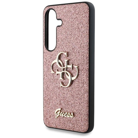 Guess Fixed Glitter Big 4G Metal Logo - étui pour Samsung Galaxy S25 (rose)