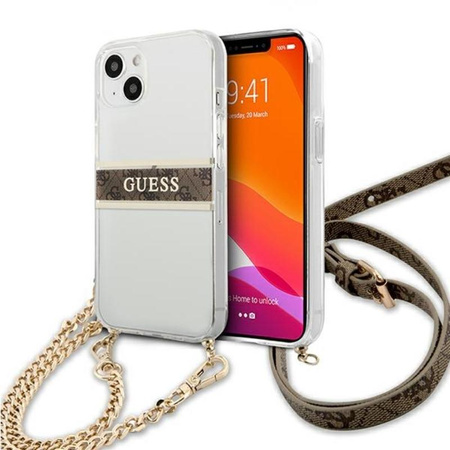 Guess 4G Croix à rayures or - Étui pour iPhone 13