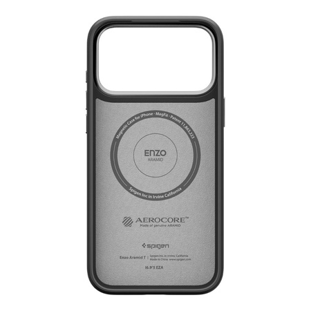 Spigen Enzo Aramid T Mag MagSafe – Pouzdro pro iPhone 17 Pro Max (Black/Silver)