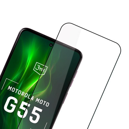 3mk HardGlass Max Lite - Gehärtetes Glas für Motorola Moto G55 5G (Schwarz)