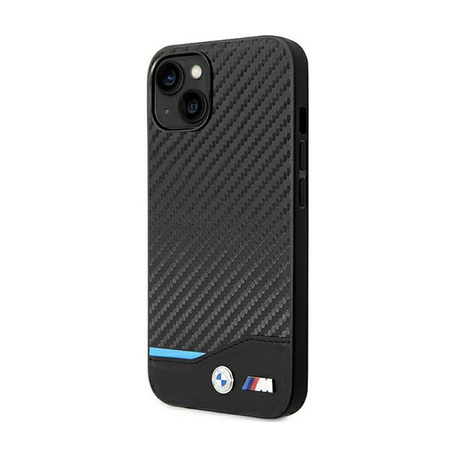 BMW Leather Carbon Blue Line - iPhone 14 Plus Case (Black)