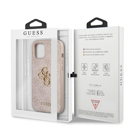 Guess 4G Big Metal Logo – Etui iPhone 12 Pro Max (różowy)
