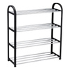 Alpina - Shoe Rack / Shelf / Stand 4-Tier 50x18.5x57 cm (Silver / Black)
