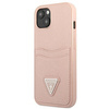 Guess Saffiano Double Card Triangle - iPhone 13 Case (pink)