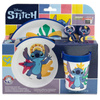 Disney Stitch - Set de 5 plats antidérapants pour micro-ondes. (assiette, bol, tasse, fourchette, cuillère)