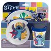 Disney Stitch - Rutschfestes Mikrowellengeschirr-Set 5-tlg. (Teller, Schüssel, Tasse, Gabel, Löffel)