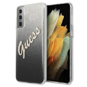Guess Glitter Gradient Script - Etui Samsung Galaxy S21+ (noir)