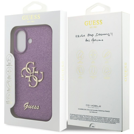 ETUI DO IPHONE 17 GUESS ORYGINALNE FIOLETOWE BROKATOWE ELEGANCKIE MODNE