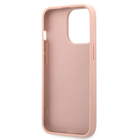 Guess Saffiano 4G Big Silver Logo - Etui iPhone 13 Pro (różowy)