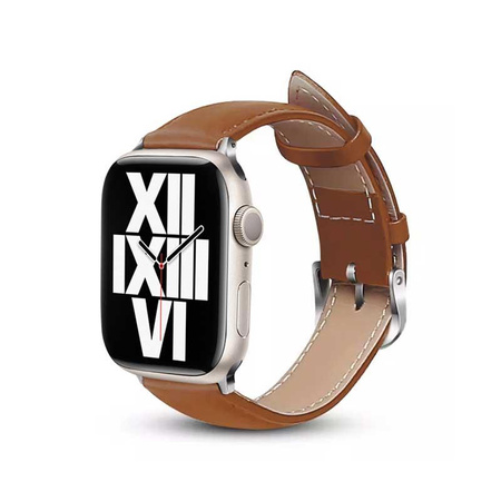 Crong Noble Band - Naturlederarmband für Apple Watch 38/40/41 mm (Mokka)