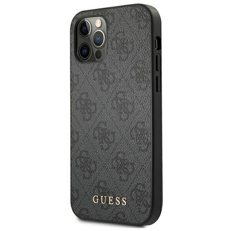 Guess 4G Metal Gold Logo – Etui iPhone 12 / iPhone 12 Pro (szary)