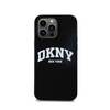 DKNY Liquid Silicone White Printed Logo MagSafe - Coque pour iPhone 15 Pro Max (noir)
