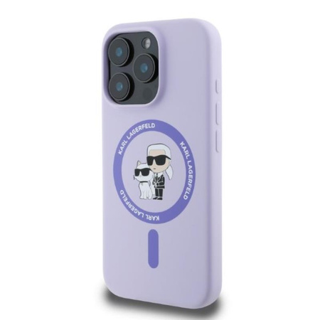 Karl Lagerfeld Silicone Karl & Choupette Ring MagSafe - iPhone 16 Pro Case (purple)