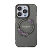 Guess IML Flowers Wreath MagSafe - Etui iPhone 15 Pro (czarny)