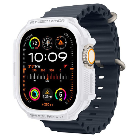 Spigen Rugged Armor - Pouzdro pro Apple Watch Ultra 1/2 49 mm (Bílé)