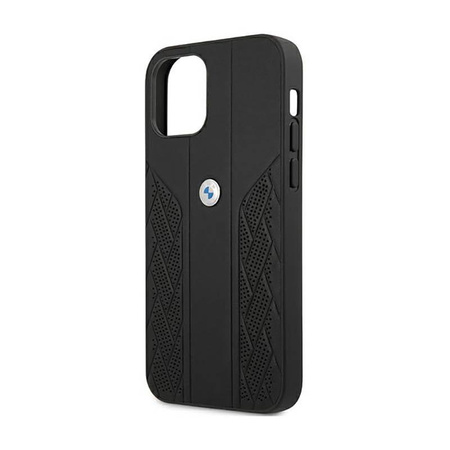 BMW Leather Curve Perforate - Etui iPhone 12 mini (czarny)