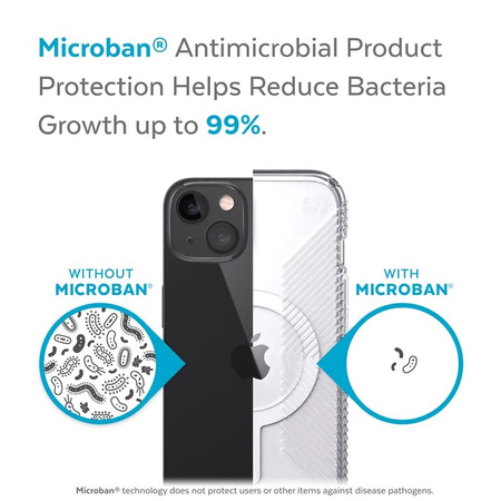 Speck Presidio Perfect-Clear mit Griffen + MagSafe - iPhone 13 Hülle mit MICROBAN-Beschichtung (Klar)