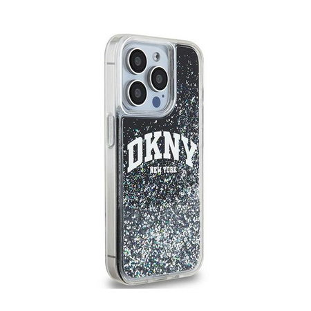 DKNY Liquid Glitter Big Logo - Hülle für iPhone 15 Pro (schwarz)