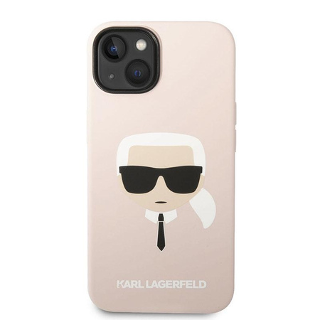 Karl Lagerfeld szilikon ikonikus Karl`s Head MagSafe - iPhone 14 tok (rózsaszín)