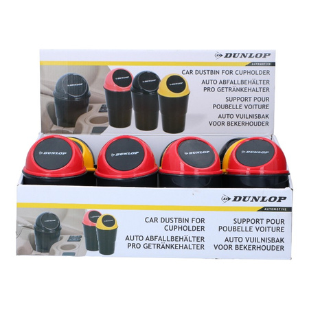 Dunlop - Auto-Mülleimer 400 ml 10x17 cm (Gelb / Schwarz)