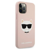 Karl Lagerfeld Choupette Head Silicone - pouzdro pro iPhone 12 Pro Max (růžové)