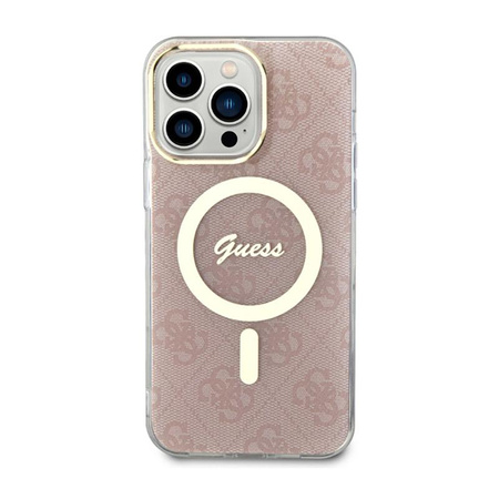 Guess 4G MagSafe - Étui pour iPhone 13 Pro Max (Rose)