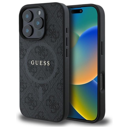 Guess 4G Ring Classic Logo MagSafe – Pouzdro pro iPhone 16 Pro Max (černé)
