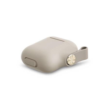 Moshi Pebbo - AirPods-Tasche mit abnehmbarer Handschlaufe (Savanna Beige)