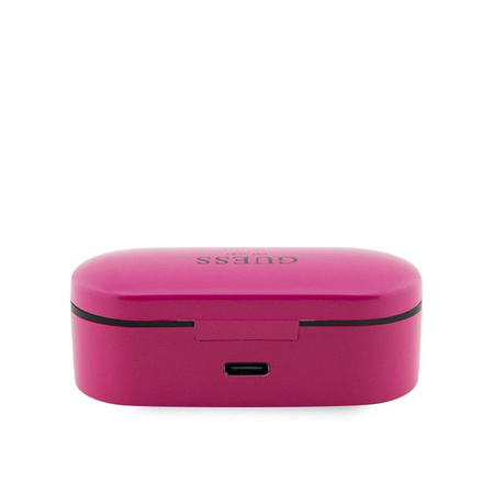 Guess True Wireless Earphones BT5.0 5H - TWS écouteurs + étui de chargement (magenta)